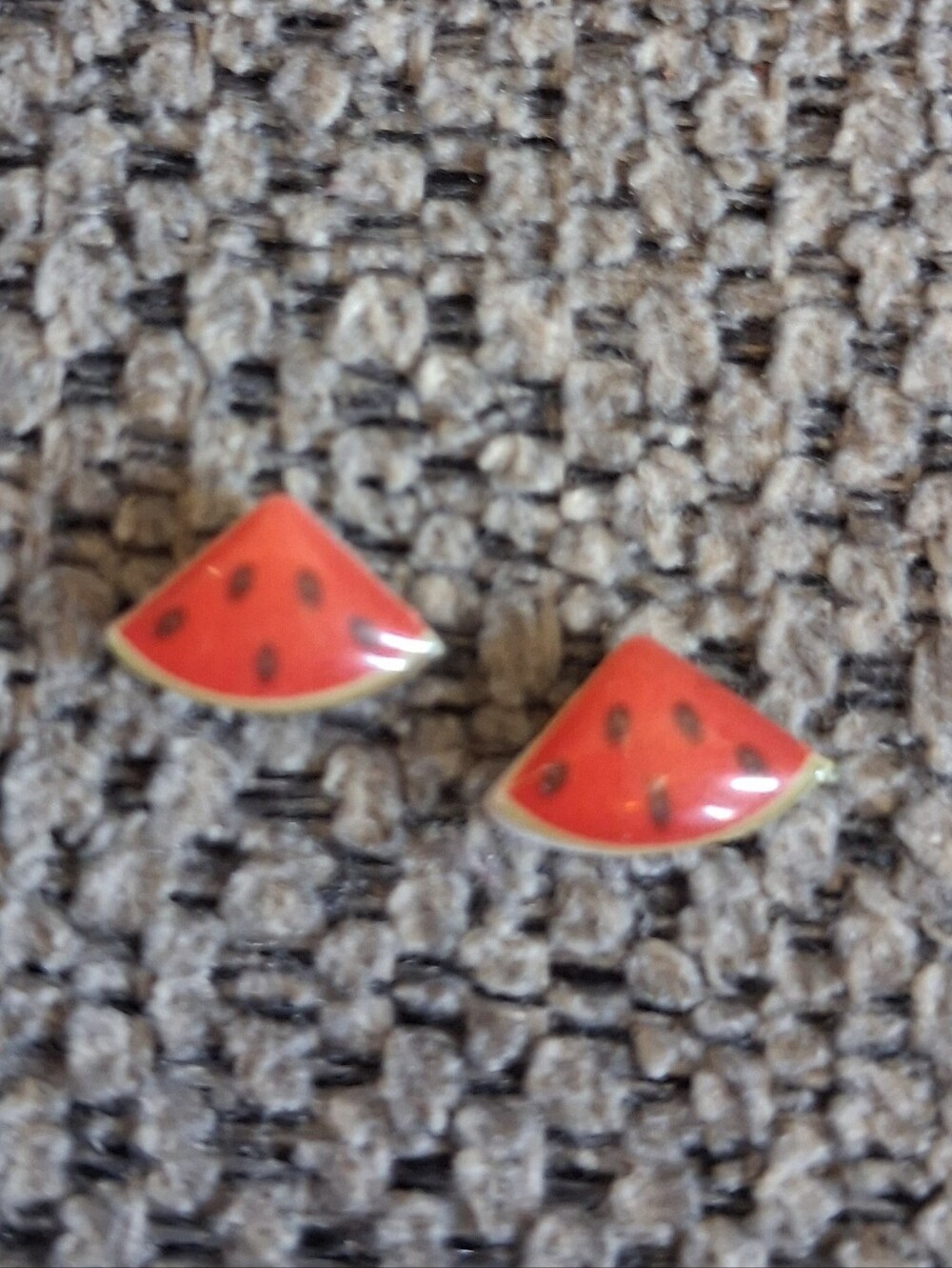 Watermelon Slice Stud Earrings - Red